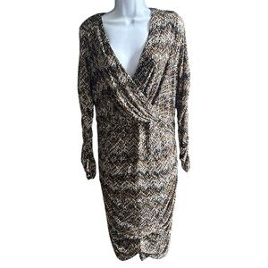 NWT Elegant Plus-Size Multicolor Ruched Dress
